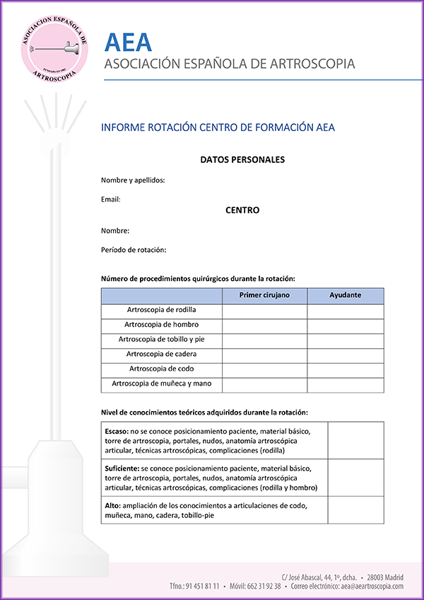 Informe rotación Centro Formación AEA